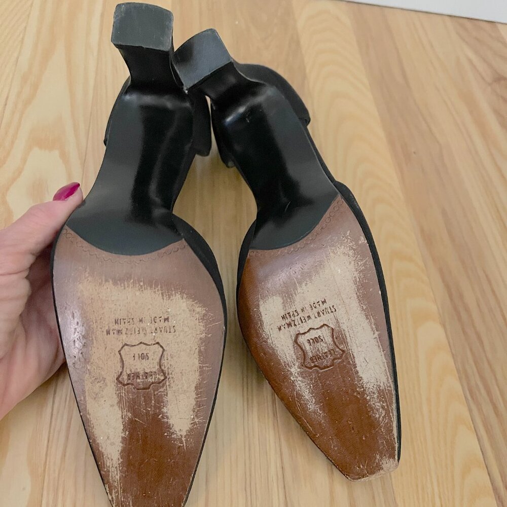Vintage Stuart Weitzman Black & Crystal Pumps - Size 8 - Picture 7 of 10